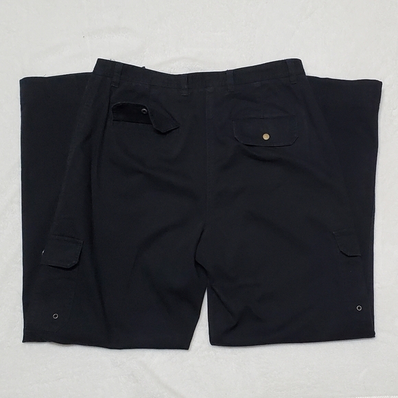 VINTAGE 90s Jones New York Black High Rise Loose Fit Lightweight Carpenter Pants - Picture 9 of 12